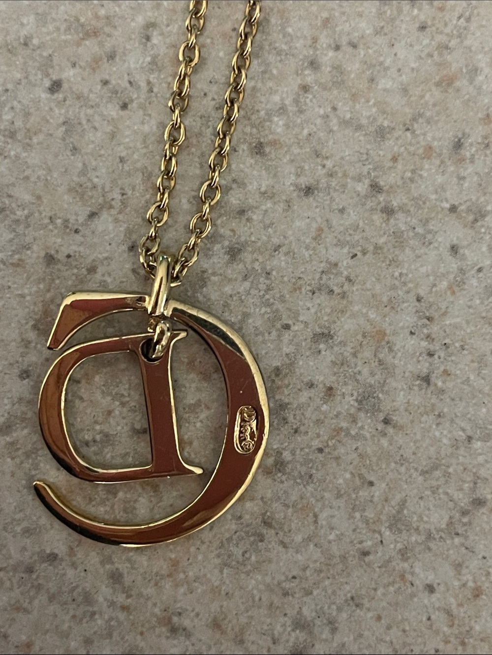 Dior Gold-Tone CD Letter Pendant Necklace - Picture 4 of 4